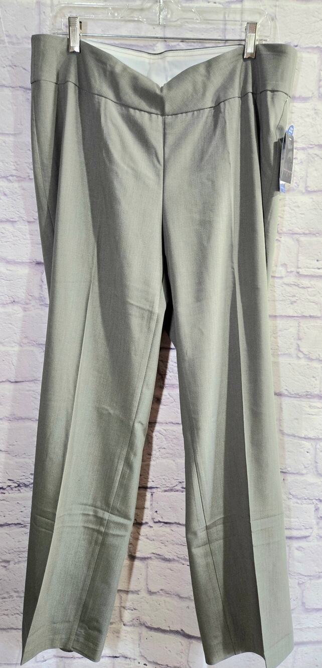 Investments II Gray Park Avenue Fit Women's Dress Pants 14W NWTS Straight Leg